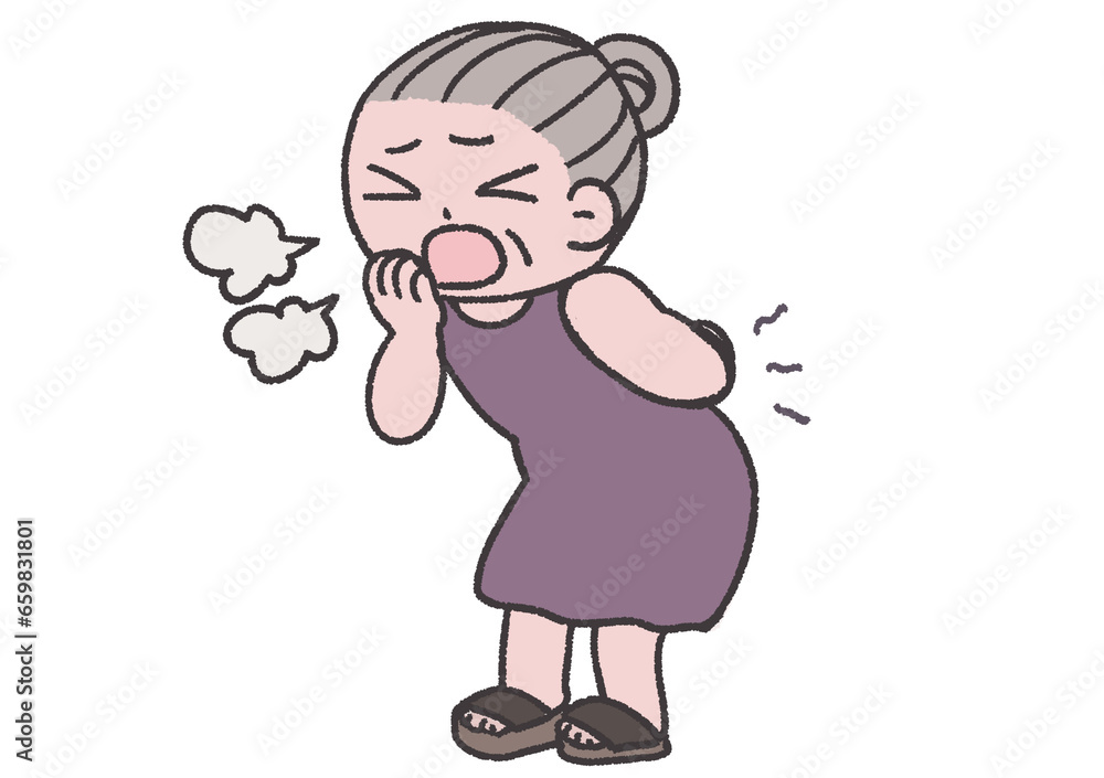 咳が腰に響くおばあちゃん 咳が腰に響くおばあちゃん