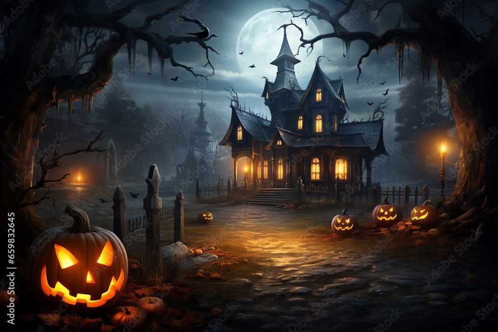 A Haunting Scene of Mystery and Excitement Created with Generative AI A Haunting Scene of Mystery and Excitement Created with Generative AI
