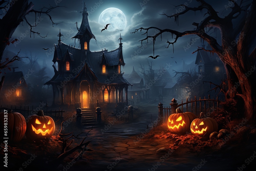 A Haunting Scene of Mystery and Excitement Created with Generative AI A Haunting Scene of Mystery and Excitement Created with Generative AI