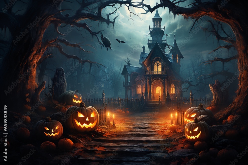 A Haunting Scene of Mystery and Excitement Created with Generative AI A Haunting Scene of Mystery and Excitement Created with Generative AI