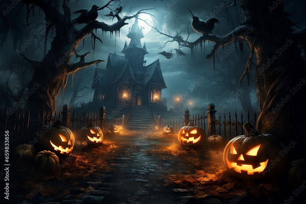 A Haunting Scene of Mystery and Excitement Created with Generative AI A Haunting Scene of Mystery and Excitement Created with Generative AI