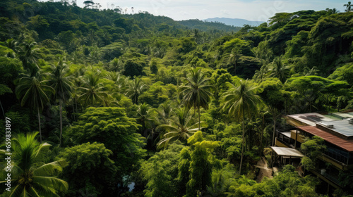 Jungle Hideaways: A Drone's View of Remote Homes Amidst the Wilderness