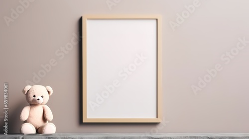 Mock up poster frame in interior background