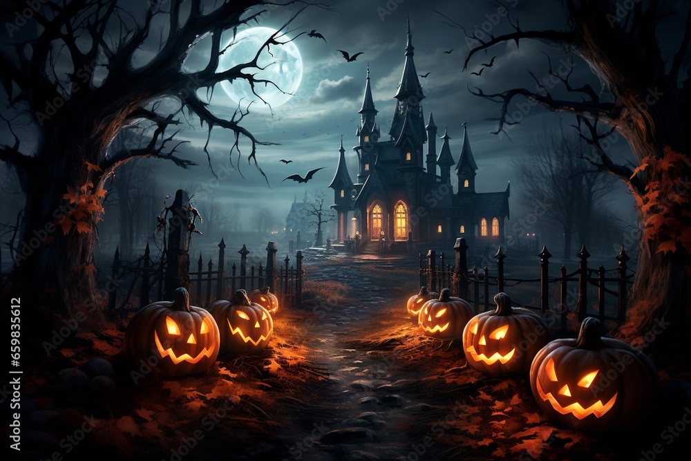 A Haunting Scene of Mystery and Excitement Created with Generative AI A Haunting Scene of Mystery and Excitement Created with Generative AI