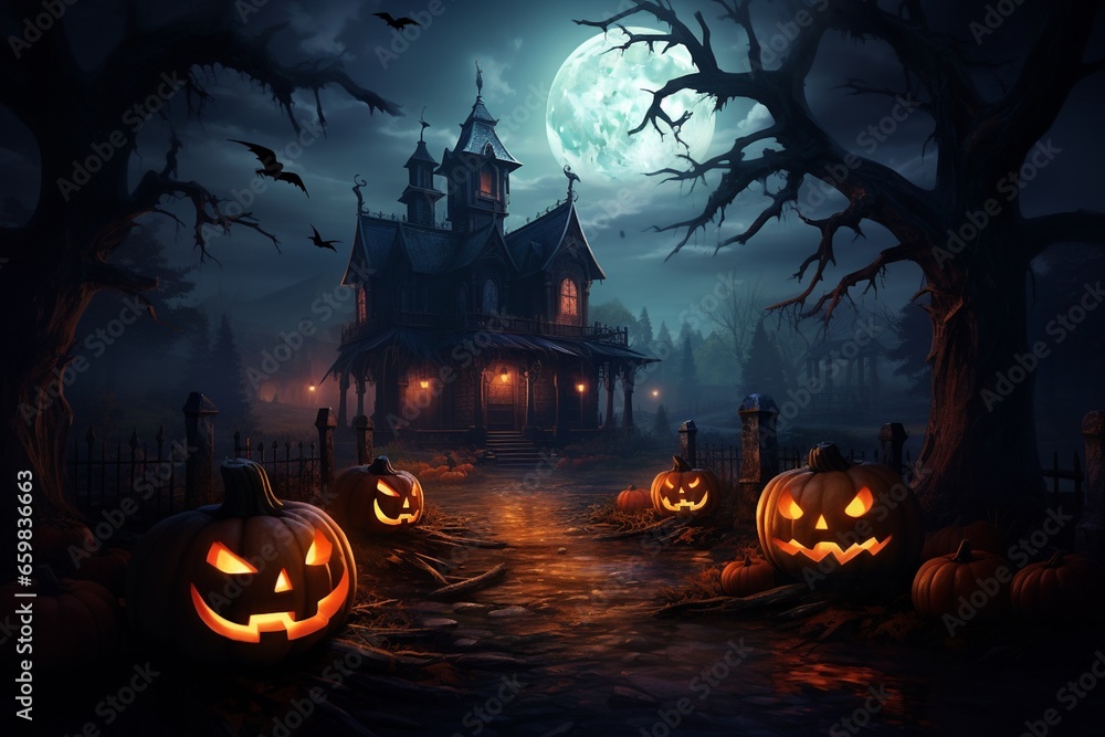 A Haunting Scene of Mystery and Excitement Created with Generative AI A Haunting Scene of Mystery and Excitement Created with Generative AI