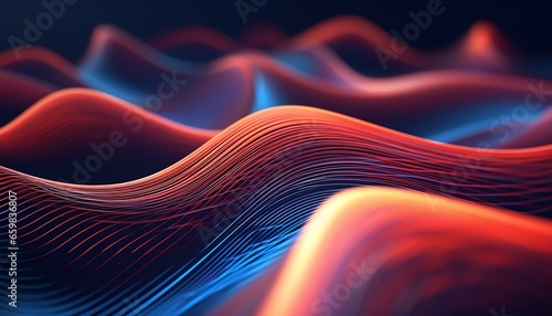 Digital artwork with a dynamic sinusoidal, wavy abstract background photo