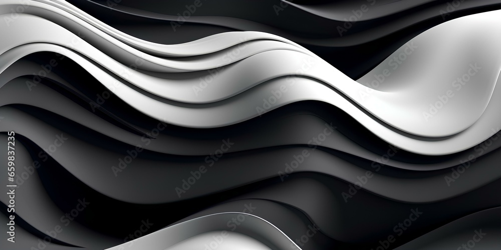 Dynamic abstract backdrop with sinuous white lines. Bright 3D illustration. generative AI Dynamic abstract backdrop with sinuous white lines. Bright 3D illustration. generative AI