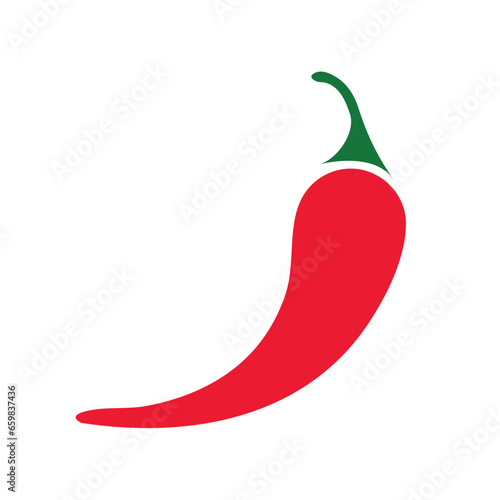 Red hot chili pepper icon, hot pepper icon vector flat trendy style isolated on white background.