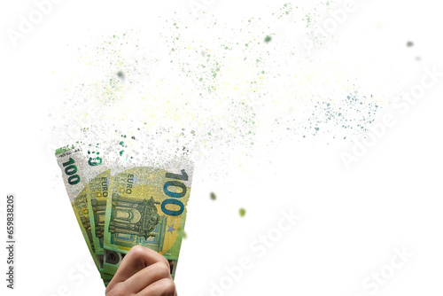Euro bills disappear into thin air