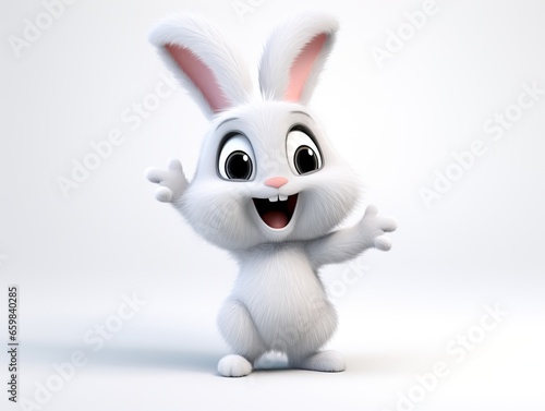 Cartoonish Bunny 3D Illustration