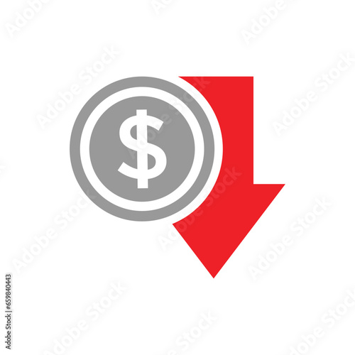 Cost rising icon. Clipart image isolated on white background