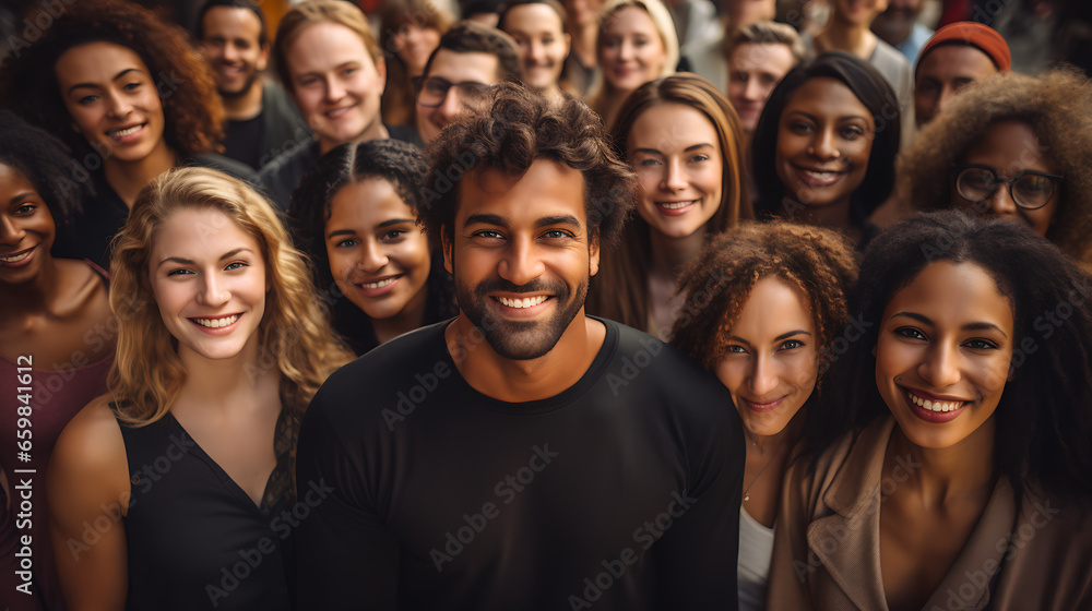 From Above: Multi-Ethnic Group of People