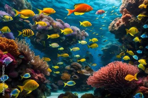 coral reef in aquarium