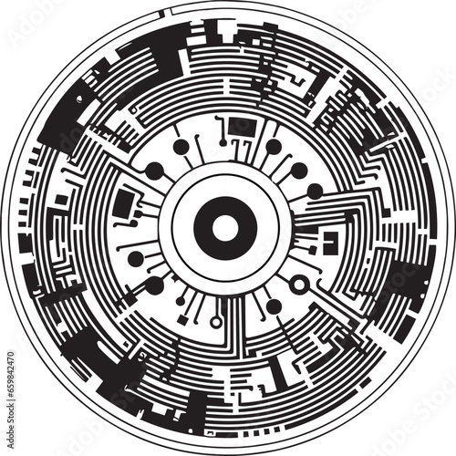 Abstract circular microchip background