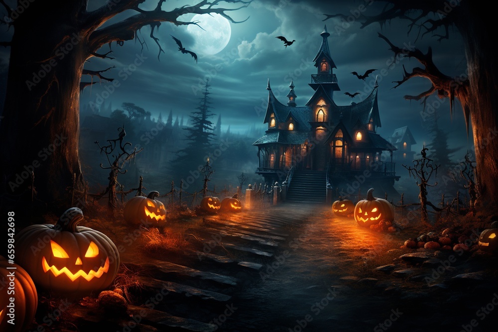 A Haunting Scene of Mystery and Excitement Created with Generative AI A Haunting Scene of Mystery and Excitement Created with Generative AI