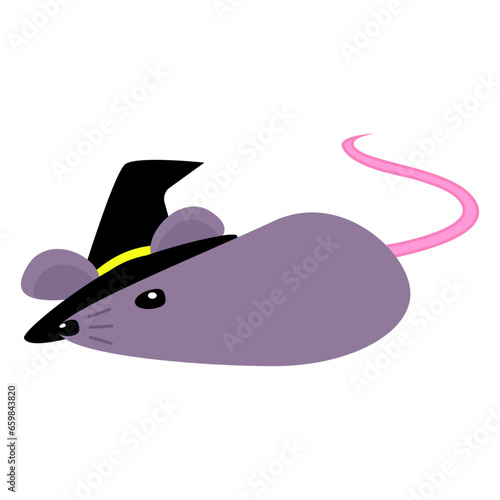Haunted rat witch with spooky eye.