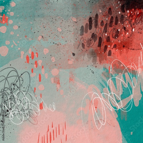 A digital art fall background. Green and orange colors.