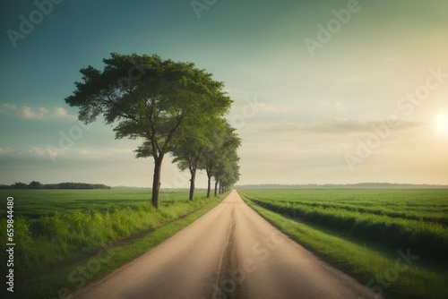 Natural road view. created by ai, alone road, sky