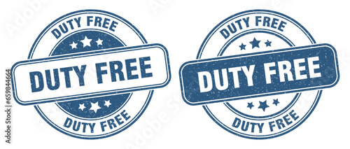 duty free stamp. duty free label. round grunge sign