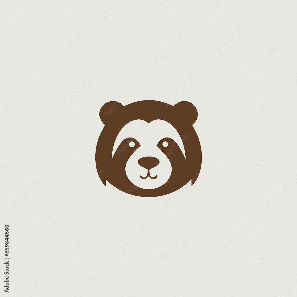 Obraz premium 熊をシンボリックに用いたロゴのベクター画像