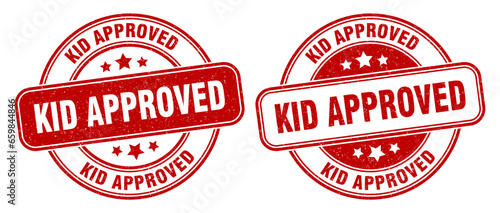 kid approved stamp. kid approved label. round grunge sign