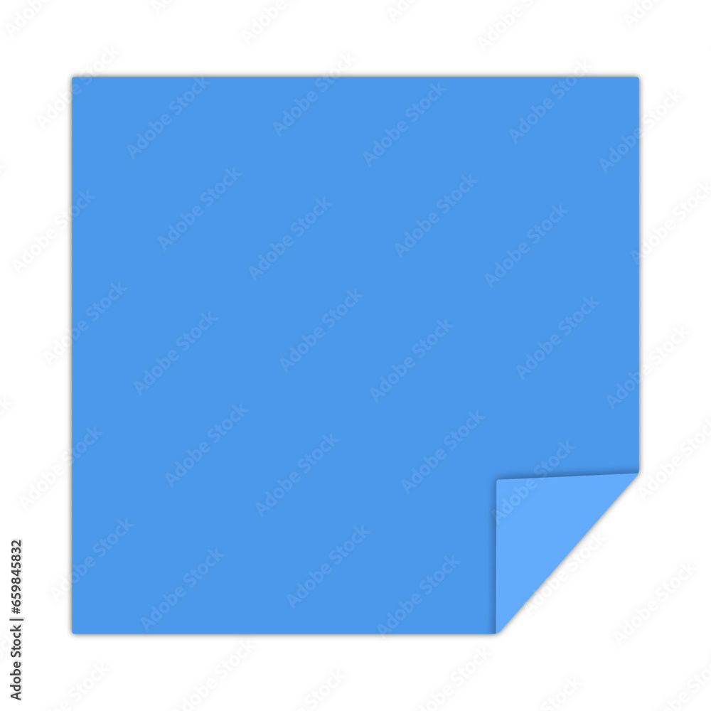 Blue Sticky Note with Folded Corner Blue Sticky Note with Folded Corner