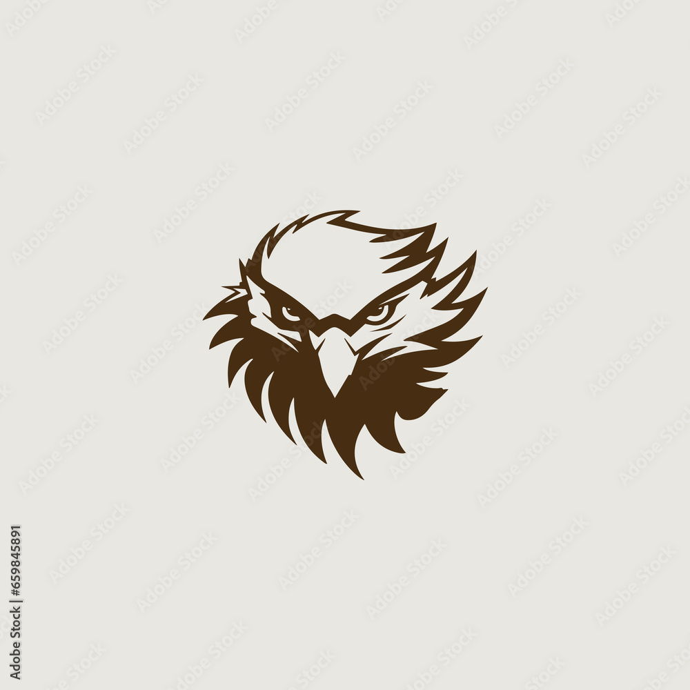 Obraz premium 鷹をシンボリックに用いたロゴのベクター画像