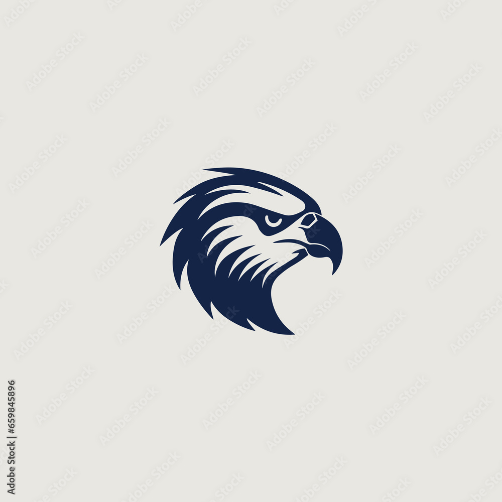 Obraz premium 鷹をシンボリックに用いたロゴのベクター画像