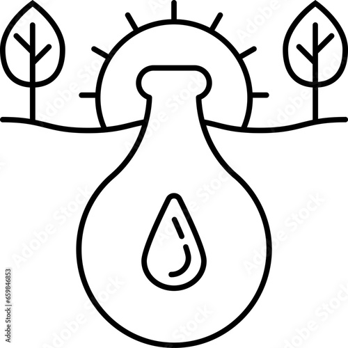 Icône svg d'un oya en céramique, vase olla enfoui dans la terre pour diffuser de l'eau et arroser le jardin, système d'arrosage pour humidifier les racines des plantes
