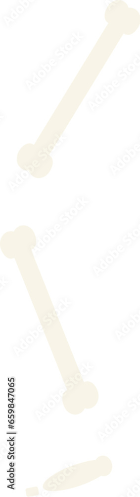 Zombie bony leg flat icon. Holiday festive badge sticker. Decorative bony leg element for scrap booking, greeting card, party invitation. Color vector isolated on white background