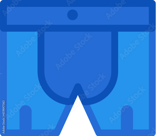 Flat color icon of men boxer briefs. Casual clothes and shoes. Wardrobe item to create modern fashionable look. Simple vector symbol isolated on white background