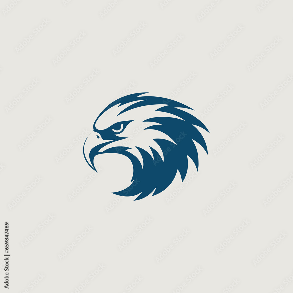 Obraz premium 鷹をシンボリックに用いたロゴのベクター画像