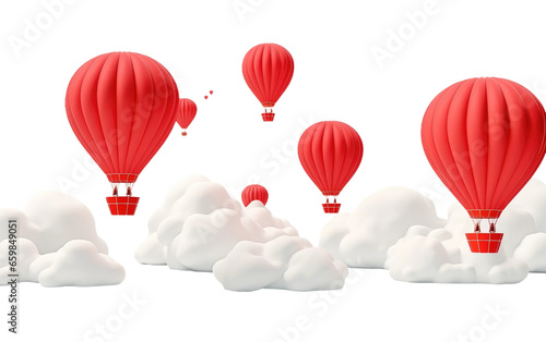 Red Hot Air Balloon Fantasy Journey transparent PNG