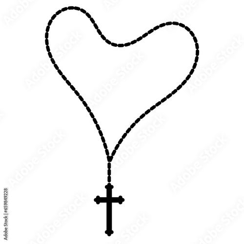 Holy Rosary Beads Icons, Christianity Religion Symbol