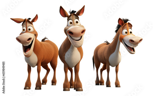 Whimsical 3D Cartoon Mule Scene transparent PNG