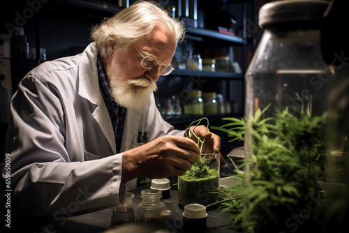 Bridging Tradition and Innovation  Scientist Refining Cannabis for Medical Use in a State-of-the-Art Laboratory