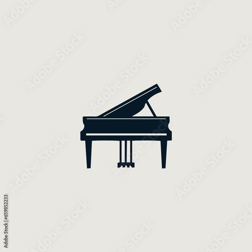 ピアノをシンボリックに用いたロゴのベクター画像