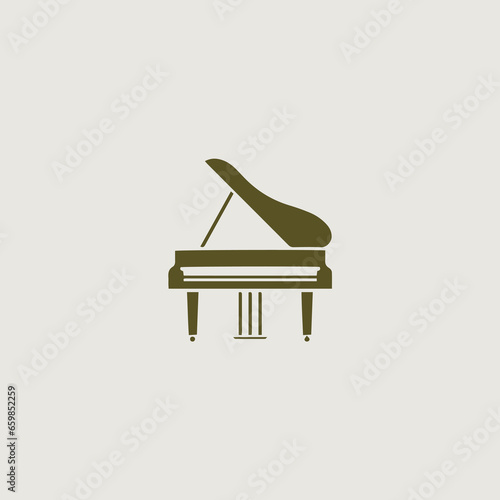 ピアノをシンボリックに用いたロゴのベクター画像