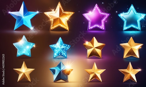 Sparkle star icons set  Generative AI