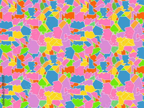 Seamless pattern of mosaics, pieces of broken multicoloured glass
