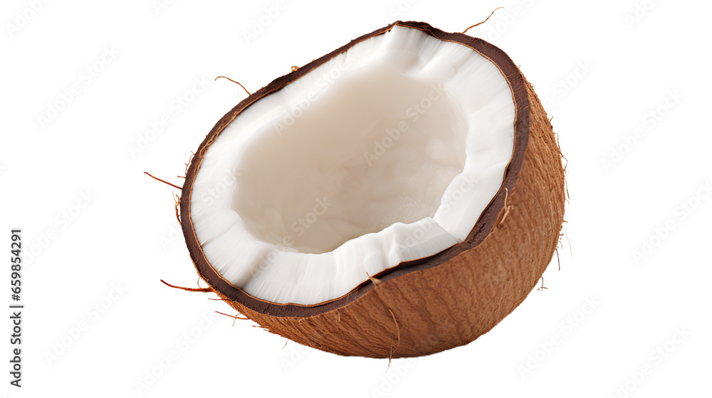Coconut fruit . Isolated on Transparent background.