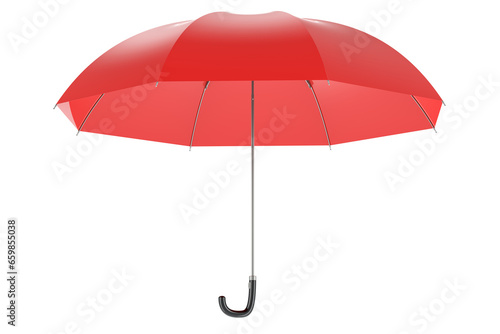 Red umbrella, 3D rendering isolated on transparent background