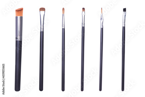 Set of different brushes for eye and eyebrow makeup