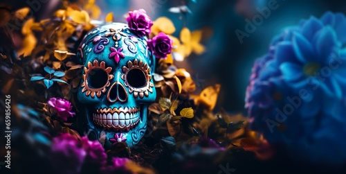 Feast of Dia de los Muertos, background for Day of the dead © lukjonis