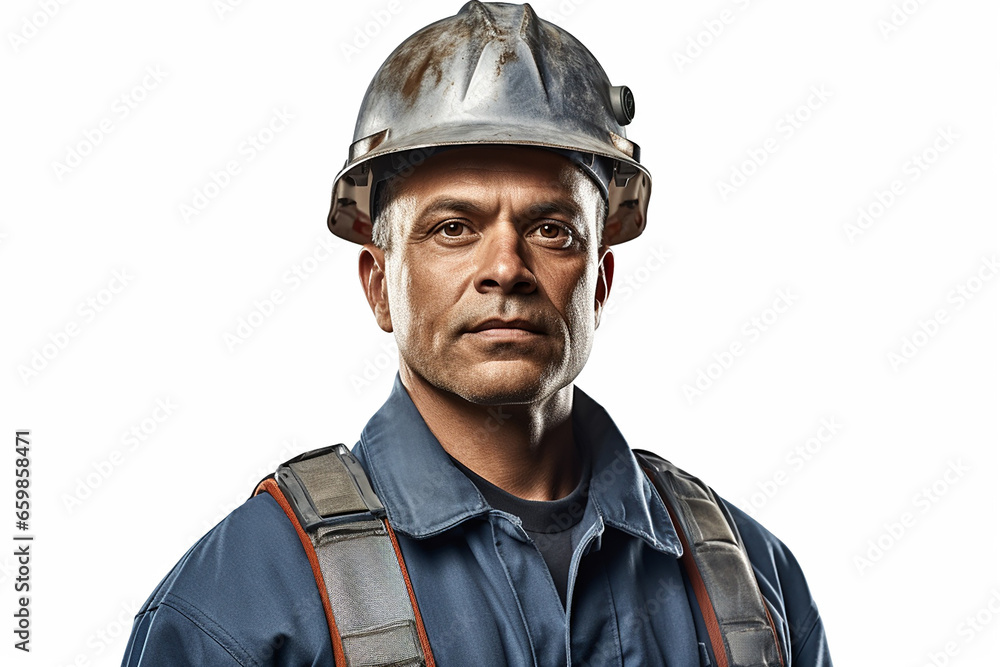 A factory worker in uniform A factory worker in uniform