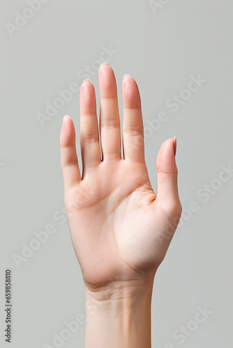 Woman hand or forehand signal to talk to the hand