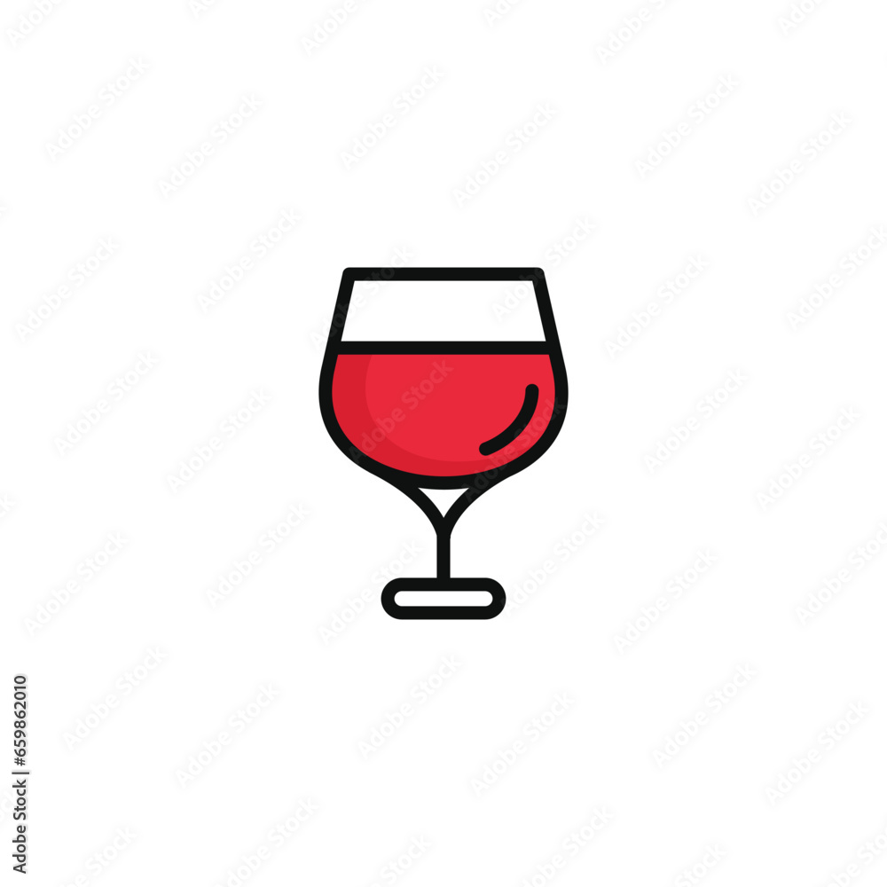 Wine glass vector illustration isolated on white background. Wine glass icon Wine glass vector illustration isolated on white background. Wine glass icon