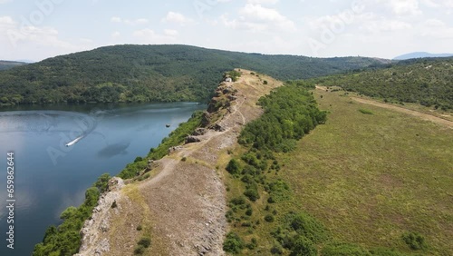 Aerial view of Pchelina Reservoir, Pernik Region, Bulgaria photo