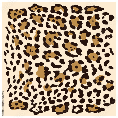 Leopard fur pattern vector graphic. Animal fur (panthera pardus) fabric design. © Hayriye