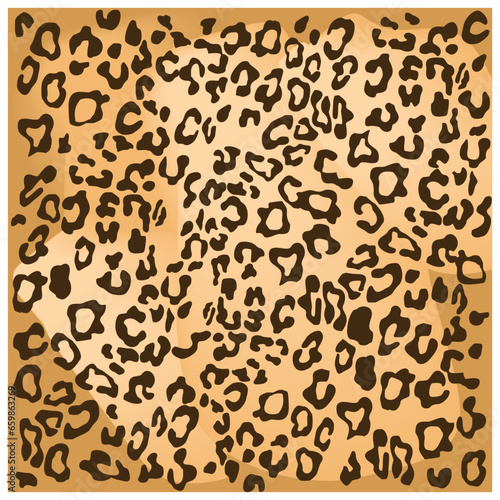 Leopard fur pattern vector graphic. Animal fur (panthera pardus) fabric design.